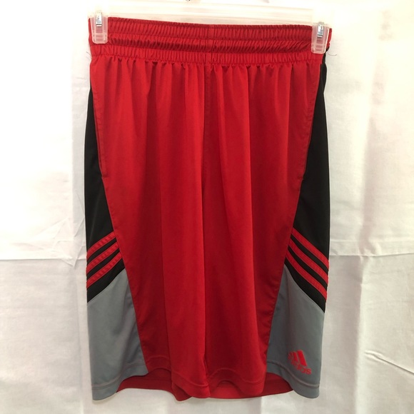 Adidas 3 Stripe Shorts Red - Picture 1 of 5